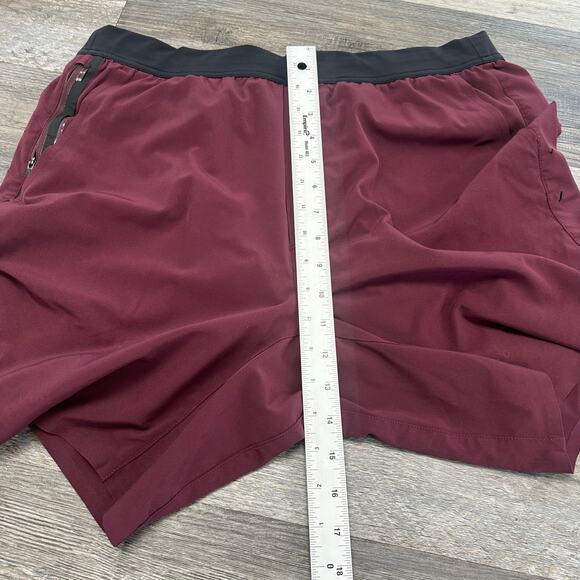 Ten Thousand Interval Maroon Red Medium Elastic Waist Pull On Activewear Shorts - Picture 8 of 11